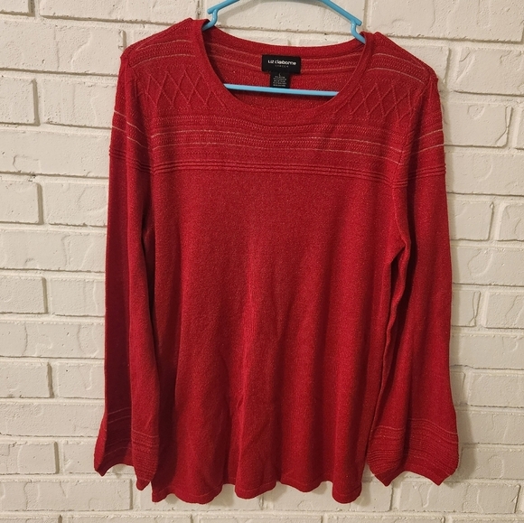 Liz Claiborne Sweaters - Liz Claiborne Vibrant Red Crew Neck Sweater